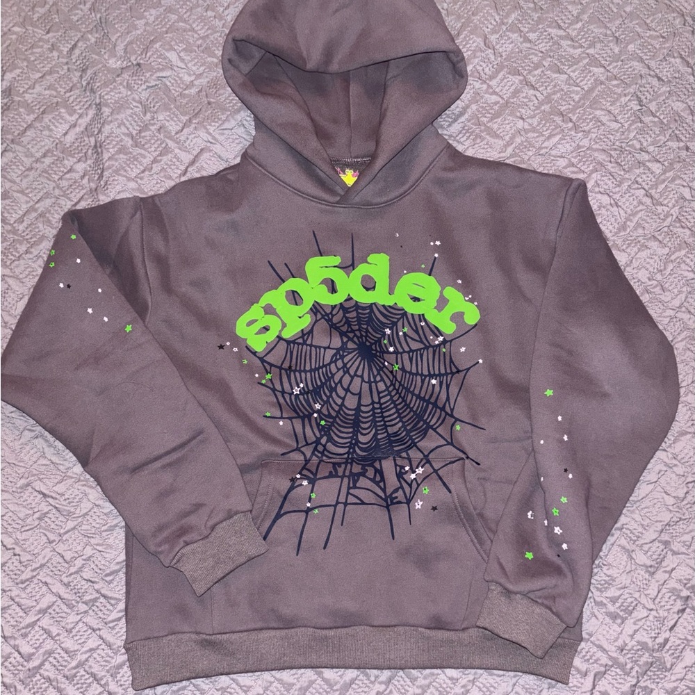 Sp5der og slate grey Graphic Hoodie
